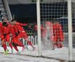 FCSB, antrenament pe zăpadă înaintea returului cu PAOK » Un gol din penalty și o reușită în proprie poartă au decis partida