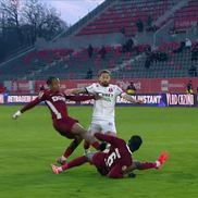 Penalty ratat în Hermannstadt - CFR Cluj. Foto: captură Prima Sport 1