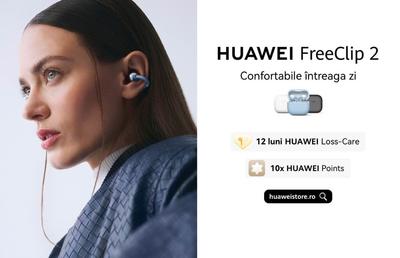 HUAWEI FreeClip 2: căștile care țin pasul cu ritmul tău. Ușoare, stabile și cu tehnologie audio adaptată nevoilor tale
