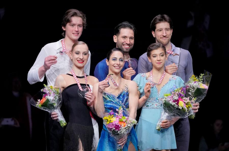 Deanna Stellato-Dudek și Maxime Deschamps (centru), campioni mondiali în 2024 Foto: Imago Images Debut olimpic întârziat pe gheață la Milano Cortina: „Fericită să reprezint generația Millenials și femeile de peste 40 de ani”