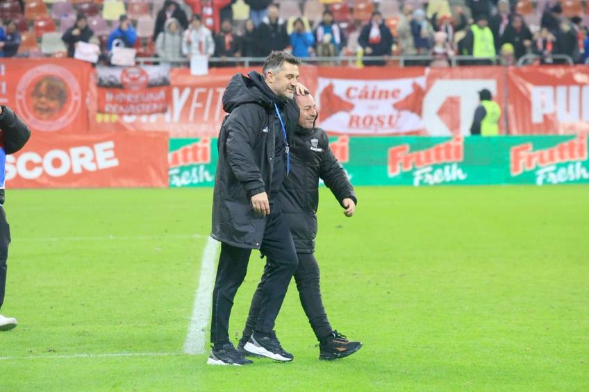 Claudiu Niculescu și Florentin Petre, la finalul meciului dintre Dinamo și Unirea Slobozia // FOTO: Ionuț Iordache (GSP.ro)