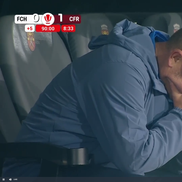 Dorinel Munteanu, în Hermannstadt - CFR Cluj // FOTO: captură Prima Sport