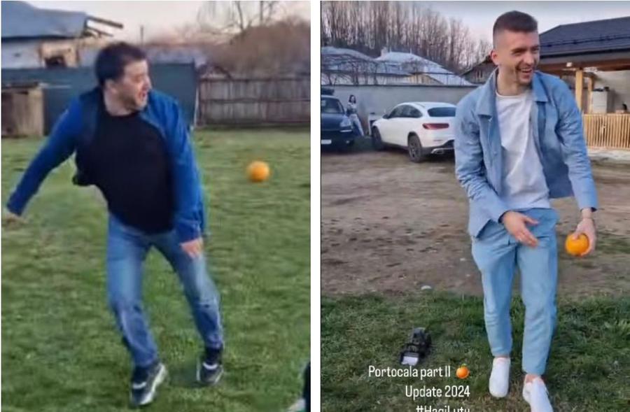 Ionuț „Hagi” Luțu într-o epică jonglerie cu portocala într-un clip postat pe tik-tok de Florin Tănase, în urmă cu câțiva ani Antrenorul care i-a inventat pe Luțu și cuplul N&D: „Dacă nu-l lua Becali șofer, ajungea boschetar. Îl puneam să citească Harap Alb în vestiar” + „Nu-i băteam să-i schilodesc!”