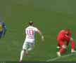 Gol de cascadorii râsului în Superliga! Ploaia de la Sibiu l-a doborât pe portarul Krell
