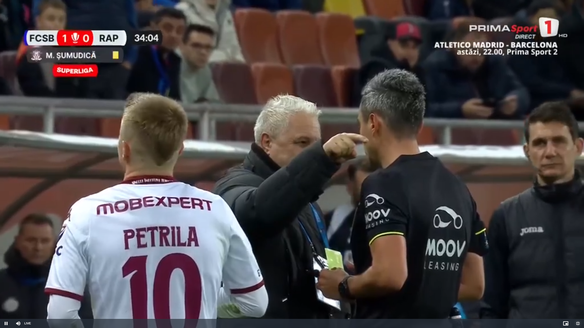 Faza din Rapid - FCSB care l-a făcut pe Marius Șumudică să ceară disperat intervenția VAR » Primul verdict al specialistului