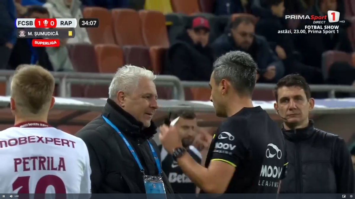 Faza din Rapid - FCSB care l-a făcut pe Marius Șumudică să ceară disperat intervenția VAR » Primul verdict al specialistului