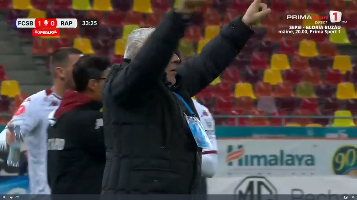 Rapid a cerut penalty în prima repriză a derby-ului cu FCSB