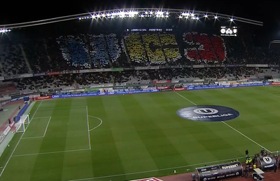 Scenografie în „tricolor” la derby-ul U Cluj - CFR! Atmosferă spectaculoasă pe Cluj Arena