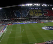 Scenografie în „tricolor” la derby-ul U Cluj - CFR // Captură @PrimaSport1