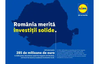 Lidl anunță un plan de expansiune a rețelei bugetat la peste 285 milioane de euro pentru 2026, cu 56% mai mare față de anul precedent