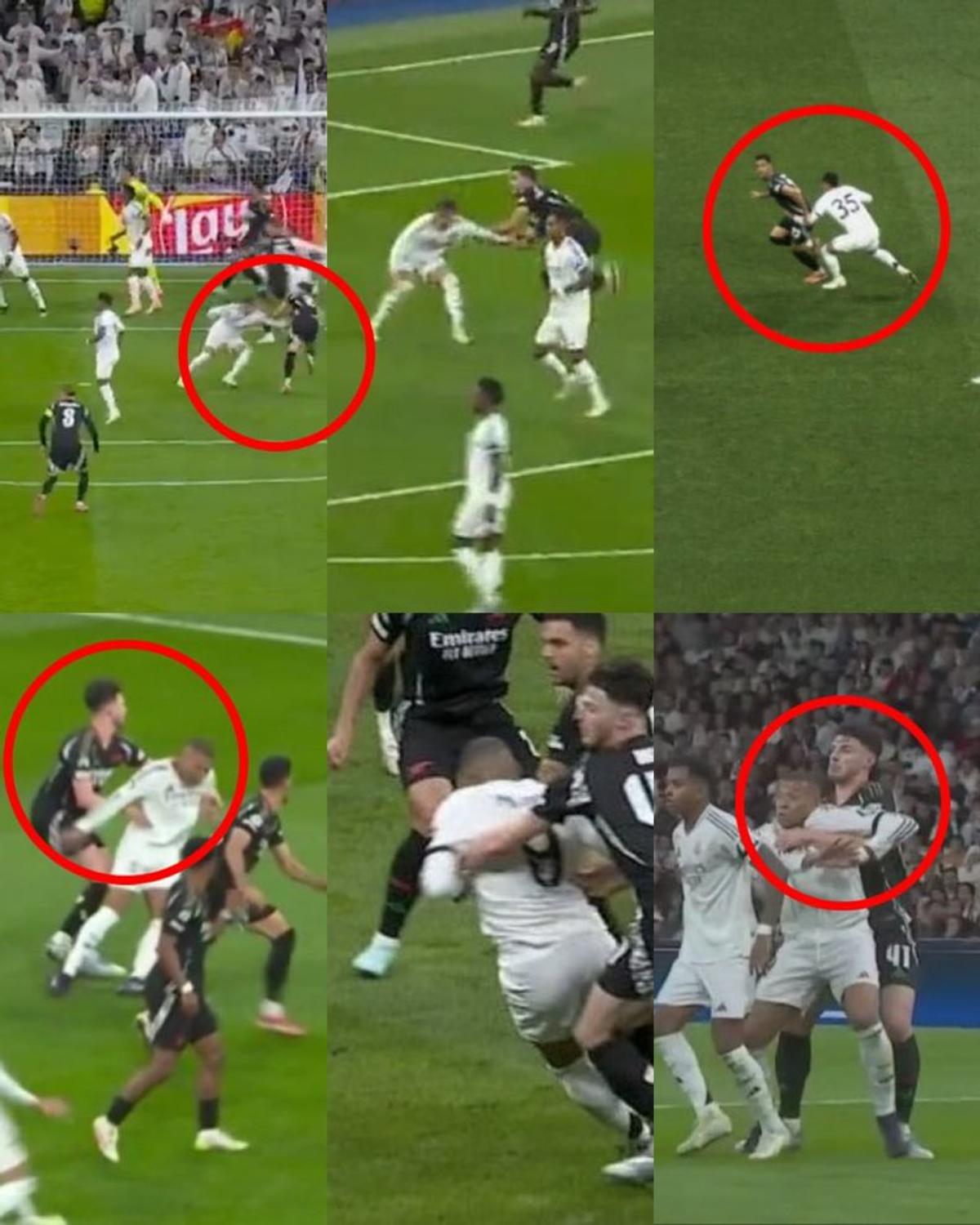 Decizie controversată în Real Madrid - Arsenal: a fost sau nu penalty la duelul Mbappe - Rice?