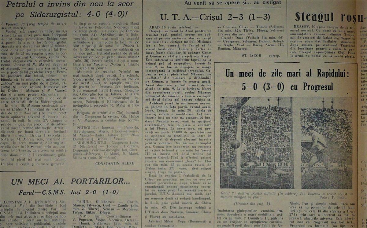 RETRO GSP. 57 de ani de la meciul care a declanșat ura între UTA Arad și Timișoara
