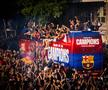 Imagini de la petrecerea de titlu a celor de la FC Barcelona
