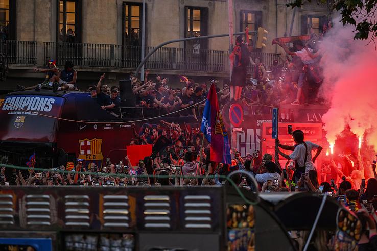 Imaginile de la petrecerea de titlu a celor de la FC Barcelona / FOTO: GettyImages