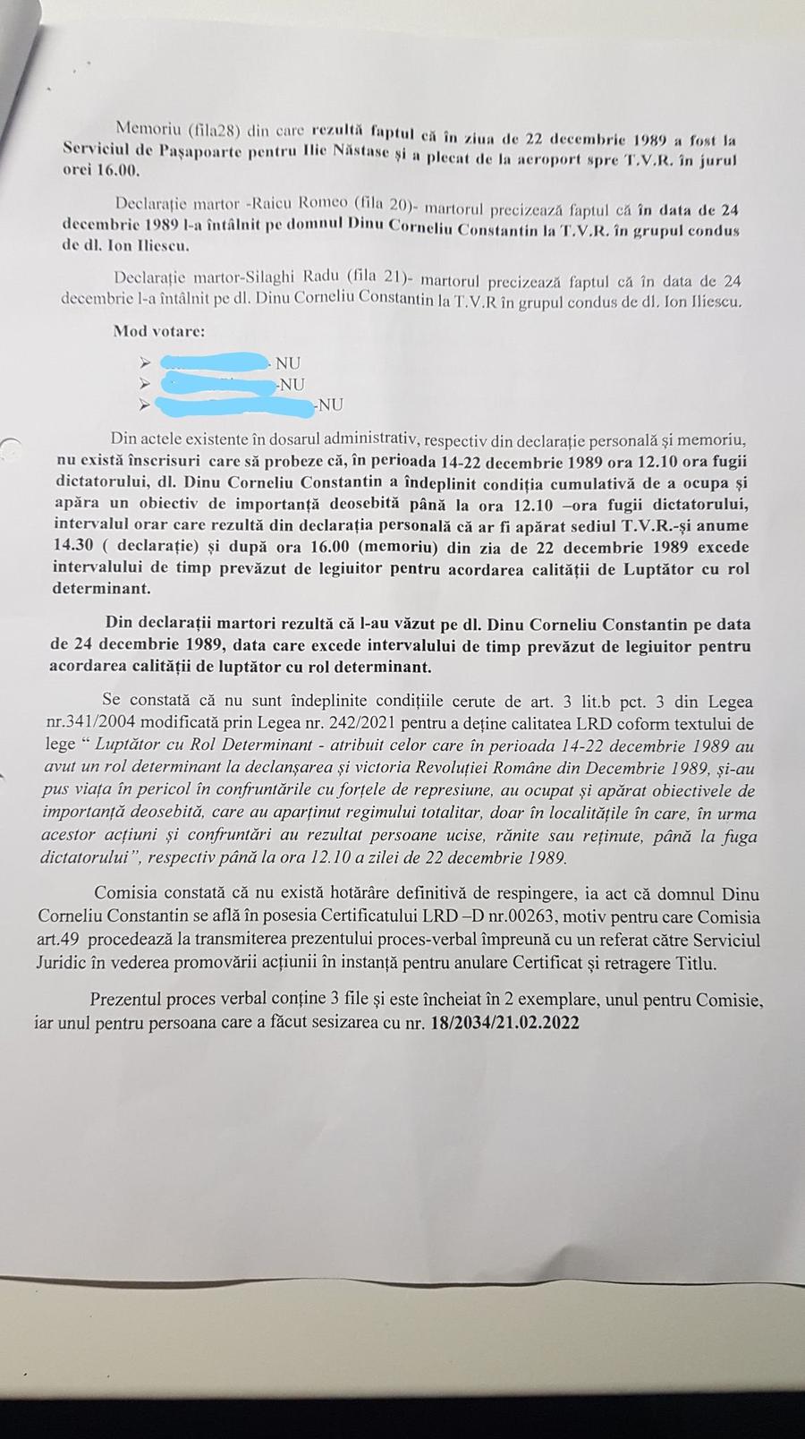 Decizie majoră: „Cornel Dinu nu a îndeplinit condițiile pentru acordarea titlului de Luptător cu Rol Determinant la Revoluție”