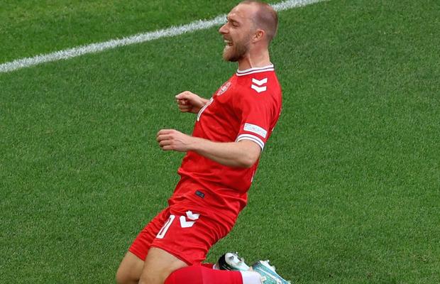 1.100 zile mai târziu » Christian Eriksen a revenit cu gol la Campionatul European