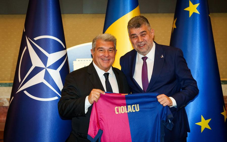 Barca Academy România, afacere de stat: șeful ANS, Bogdan Matei, și ex-premierul Marcel Ciolacu, „nașii” proiectului + Iată cât a costat avionul cu care a venit Joan Laporta la București!