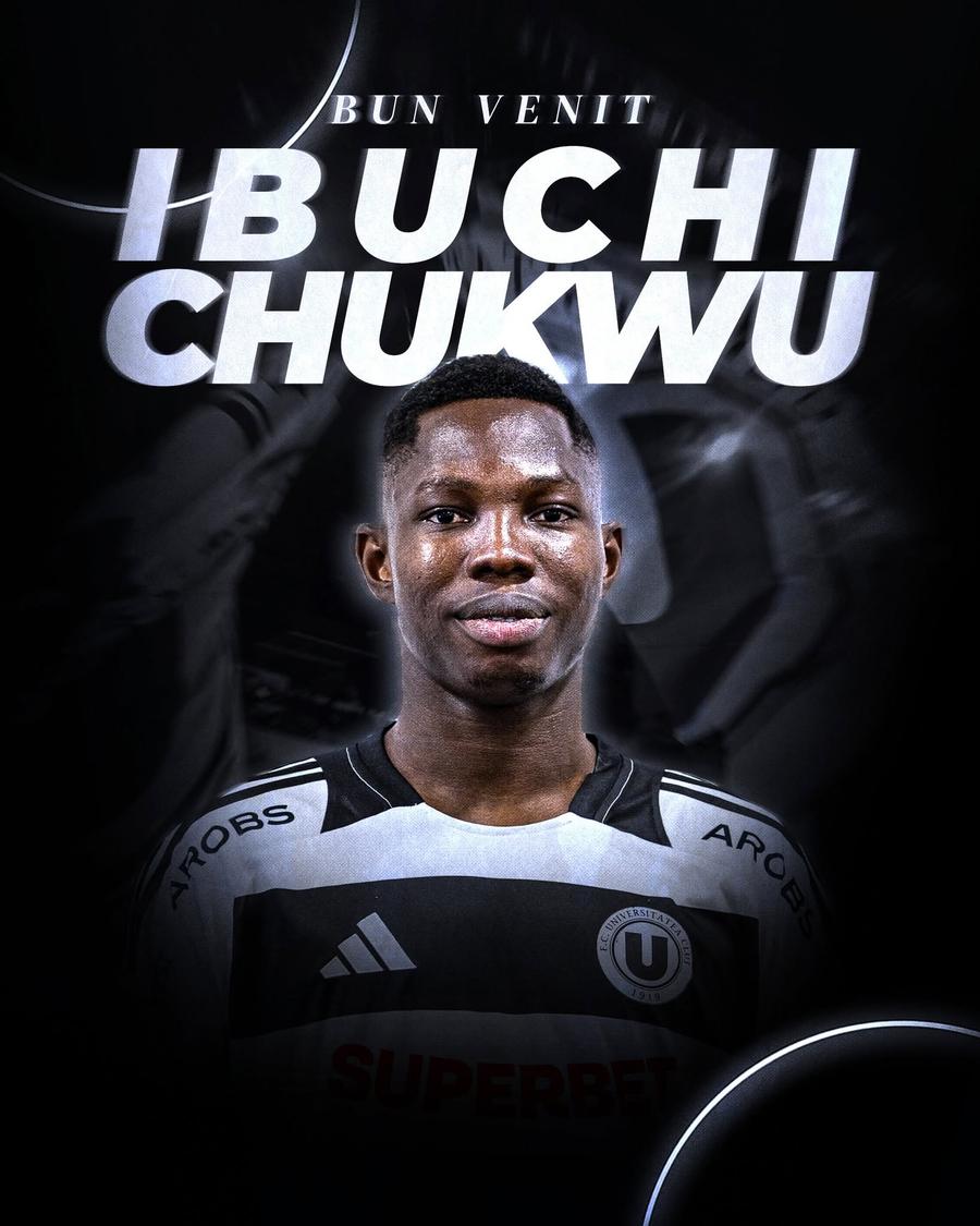 Ibuchi Chukwu Goodnews, prezentat la U Cluj // Foto: Facebook U Cluj, de neoprit! După Alibek, a prezentat azi al șaptelea transfer