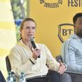 Elina Svitolina și Gael Monfils, pe scena de la Sports Talks/Foto: Cristi Preda (GSP.ro)