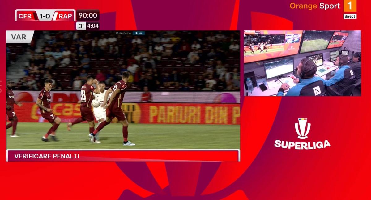 FOTO CFR Cluj - Rapid, penalty cu VAR la ultima fază 16.07.2022