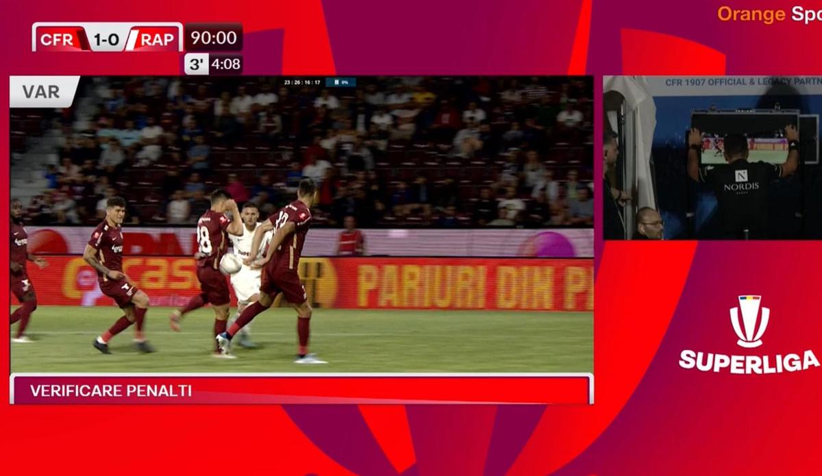 FOTO CFR Cluj - Rapid, penalty cu VAR la ultima fază 16.07.2022