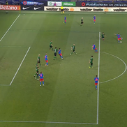 Golul de 4-0 al lui Miculescu din FCSB - Virtus. Captură: Voyo