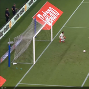 Golul de 4-0 al lui Miculescu din FCSB - Virtus. Captură: Voyo