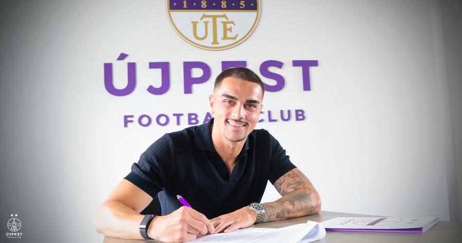 Tiago Goncalves a fost vândut de Hermannstadt la Ujpest. FOTO: ujpestfc.hu Tiago Goncalves a fost prezentat la noua echipă