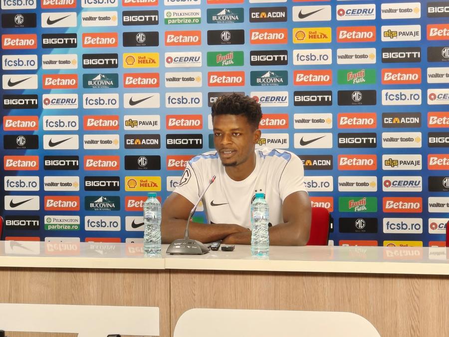 Eddy Gnahore, prima conferință în tricoul celor de la FCSB Eddy Gnahore a dezvăluit de ce a ales să semneze cu FCSB: „Îi înțeleg pe fanii lui Dinamo”