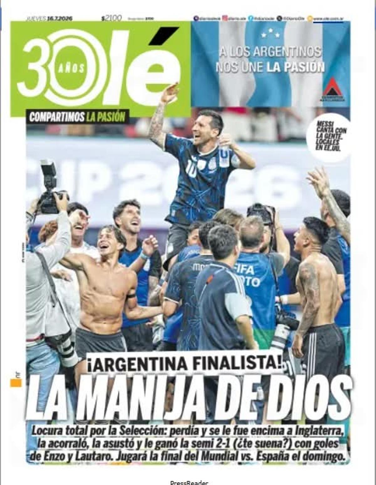 „4 ani de suferință NU contează! CREDEM în continuare” » 20 de coperți de ziar senzaționale din lume! Ce a putut titra Ole Argentina