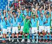 Manchester City a câștigat Supercupa Europei, după 1-1 și 5-4 la penalty-uri cu Sevilla. Este primul astfel de trofeu din istoria „cetățenilor”/ foto: Twitter @Manchester City