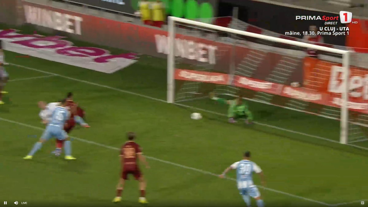 Golul de 2-0 marcat de Corvinul cu CFR Cluj