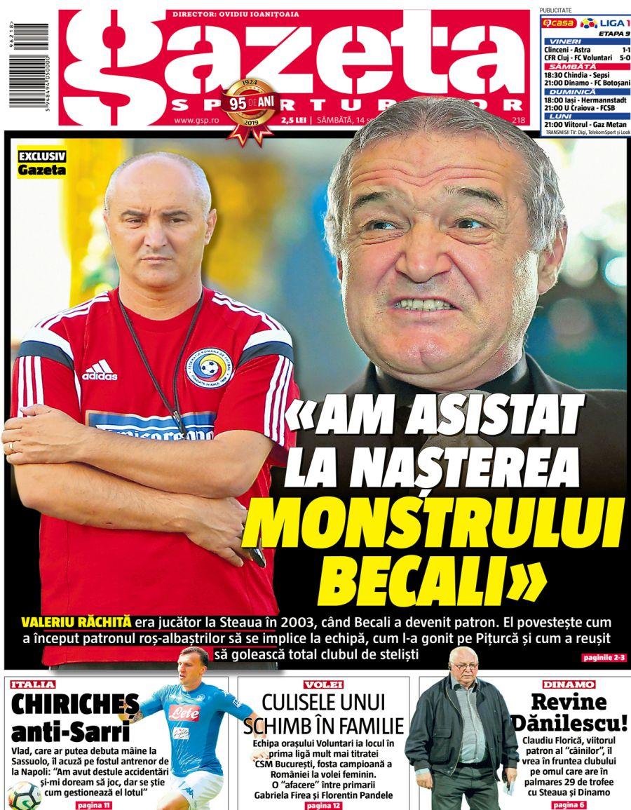 Gigi Becali și Valeriu Răchită, dialog încins în direct la TV despre un interviu GSP: „Tu o iei pe miriște, eu stau să citesc ce spui tu?!”