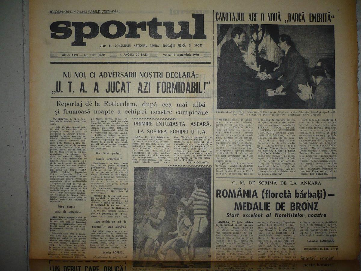 RETRO GSP. 50 de ani de la o zi antologică pentru fotbalul românesc. Cu ce rezultate au uimit UTA, Steaua, Dinamo și Craiova