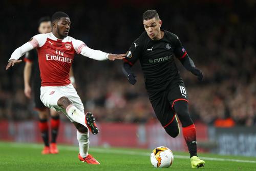 Hatem Ben Arfa (dreapta), într-un meci cu Arsenal din Europa League // foto: Guliver/gettyimages