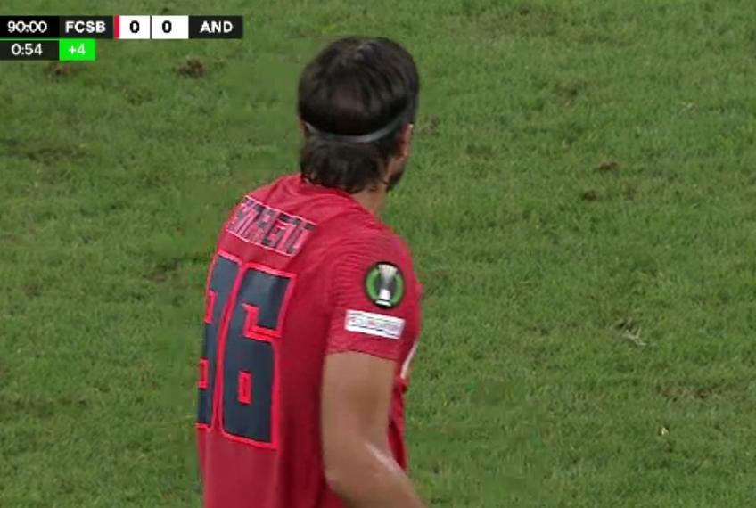 Andrea Compagno a fost trimis pe teren la pauză în confruntarea cu Anderlecht / Captură Pro TV