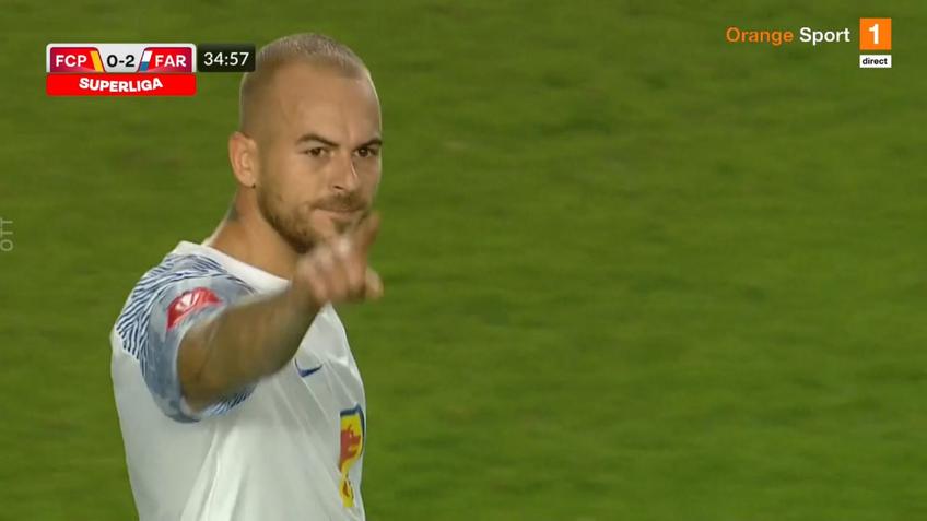 Denis Alibec (31 de ani) a marcat o „dublă” în prima repriză a deplasării pe care Farul o joacă la Ploiești. Reușita secundă a fost încântătoare.
