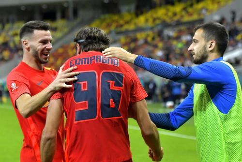Boban Nikolov (dreapta), alături de Cordea și Compagno la FCSB. Foto: Imago Images