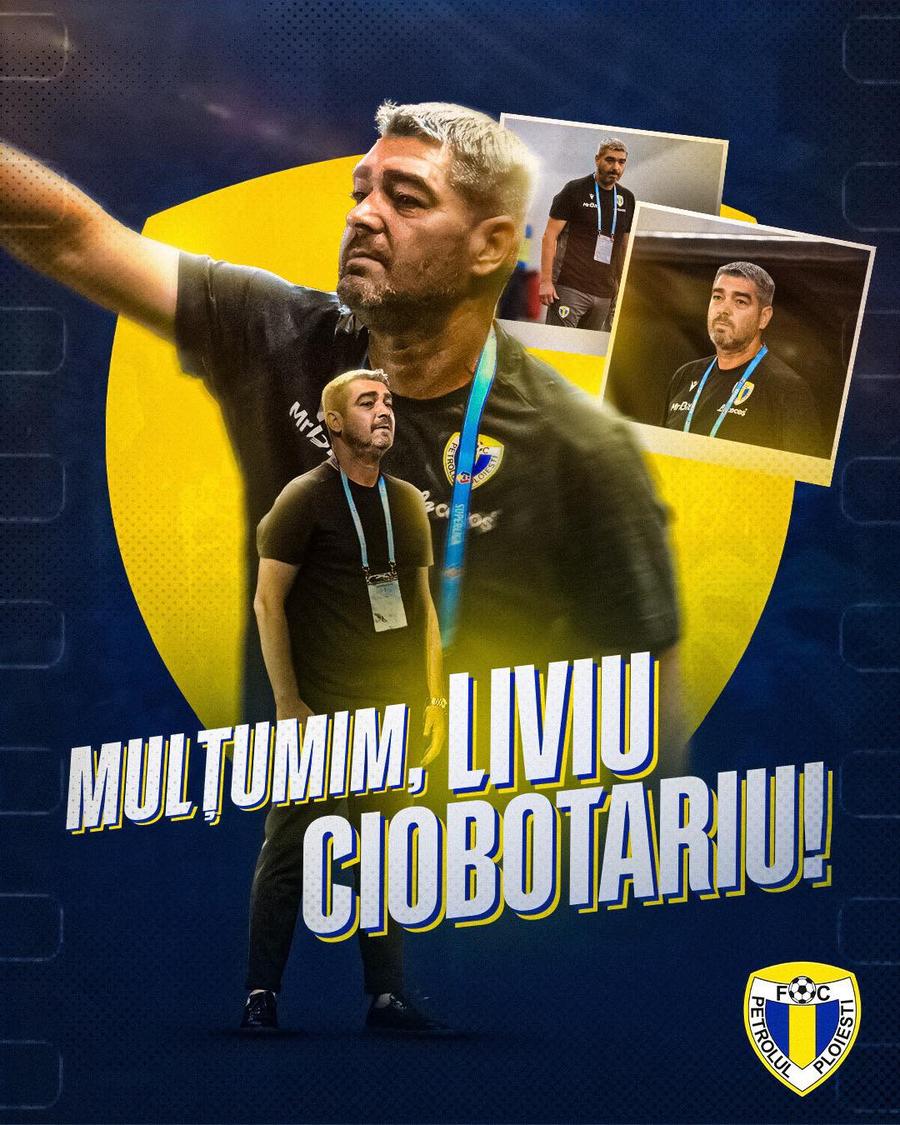 Liviu Ciobotariu, DEMIS de la Petrolul Ploiești, a doua zi după eșecul cu Dinamo » Varianta-surpriză de înlocuitor