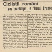 Anunțul că România urma să aibă patru cicliști la Turul Franței, la ediția din 1936