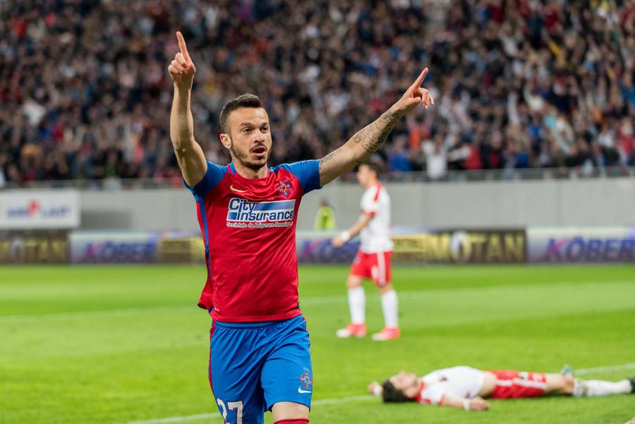 Fernando Boldrin, sărbătorind golul cu Dinamo din 2 aprilie 2017 / Sursă foto: Imago „Desigur, FCSB va câștiga” și „Dinamo trebuie să revină acolo unde îi este locul” » Doi stranieri, protagoniști în derby-urile anilor trecuți, păreri împărțite înainte de Dinamo - FCSB