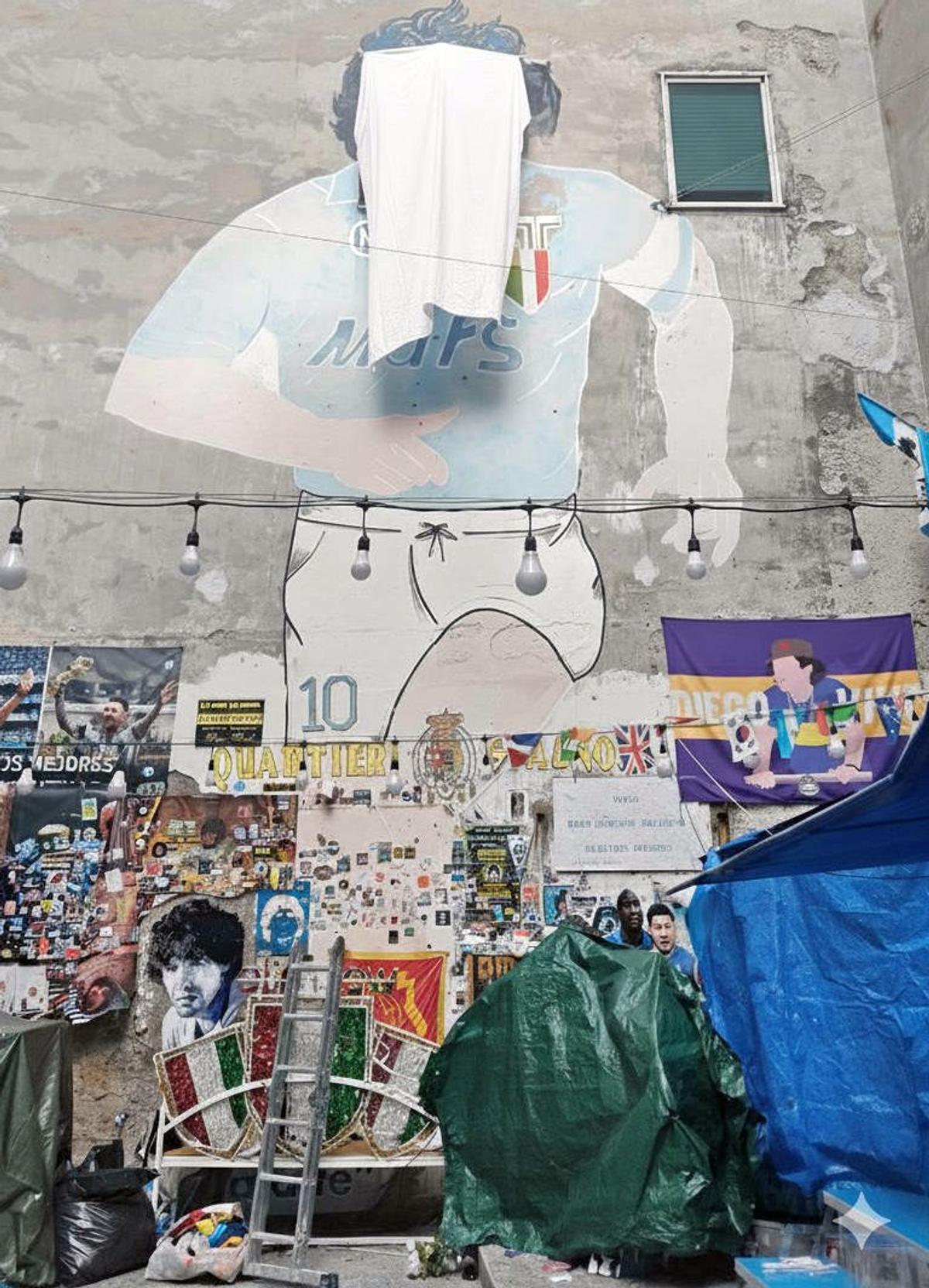 Proteste la muralul lui Maradona