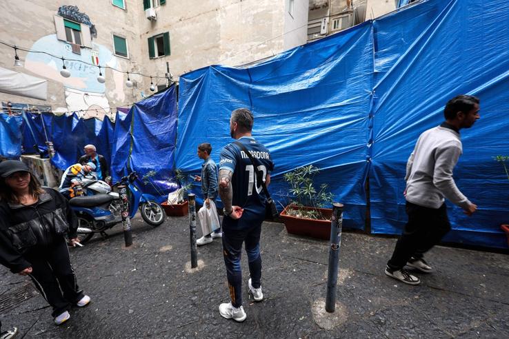 Proteste la muralul lui Maradona, în Napoli // Foto: Imago