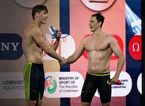 Egor Kornev și Cameron McEvoy la finalul cursei FOTO Guliver/GettyImages