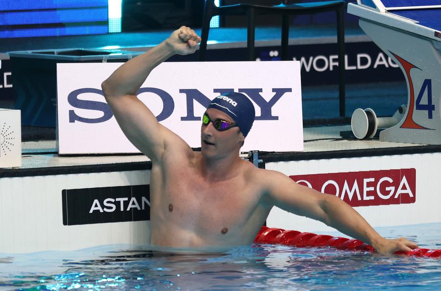 Cameron McEvoy la finalul cursei FOTO Guliver/GettyImages Cameron McEvoy l-a învins și la 100 m liber pe Egor Kornev în cadrul Cupei Mondiale în bazin scurt