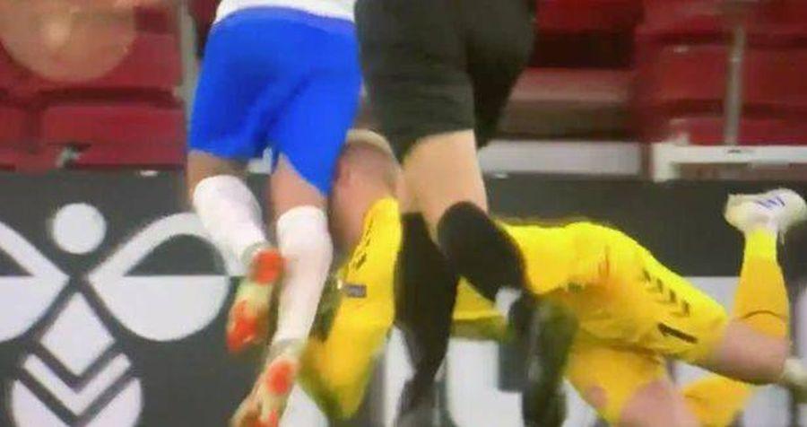Danemarca - Islanda 2-1. Lovit cu genunchiul în cap, Schmeichel și-a pierdut cunoștința! Ar putea rata meciul Liverpool - Leicester!
