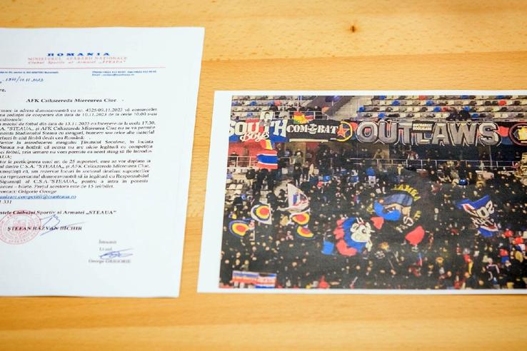 Adresa semnată de comandantul CSA, Ștefan Bichir