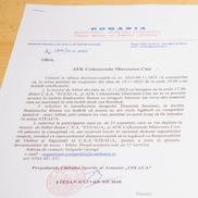 Adresa semnată de comandantul CSA, Ștefan Bichir