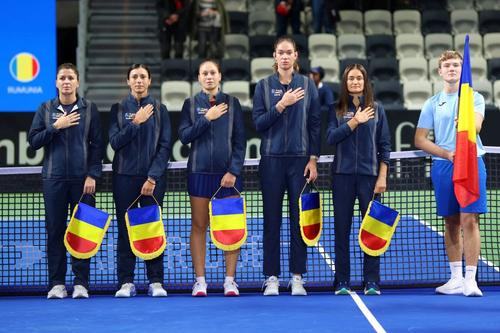 Echipa de BJK Cup a României, Alexandra Dulgheru, Gabriela Lee, Ruxandra Bertea, Mara Gae, Monica Niculescu la întâlnirea cu Polonia Foto: Imago Images