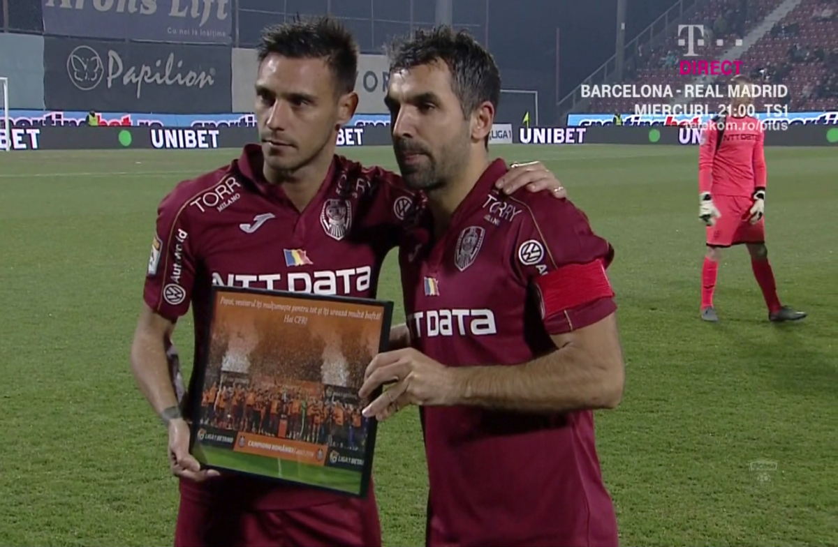FOTO Culio, ultimul meci în Gruia! Argentinianul, cu lacrimi în ochi când a fost premiat pentru întreaga activitate la CFR Cluj